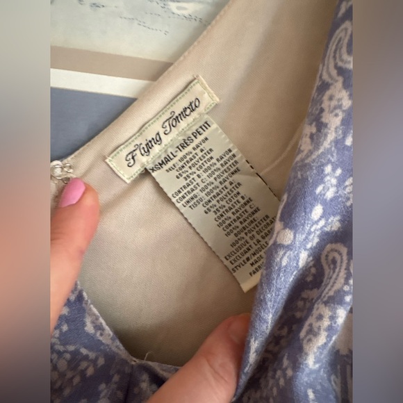 Flying Tomato Embroidered Cream and Blue Maxi Dress Size XS - Picture 5 of 8